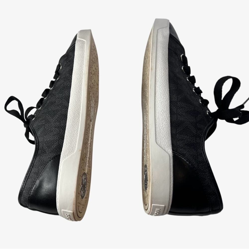 Michael Kors Womens MK City Sneakers SZ 9 Black Gray Low Top Lace Up Logo Shoes - Picture 5 of 12